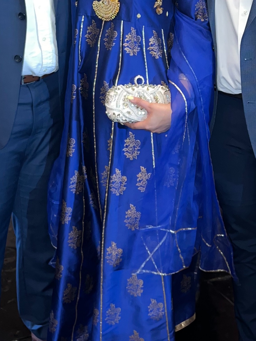 3 Pieces: Pakistani Royal Blue Embroidered Women's Suit